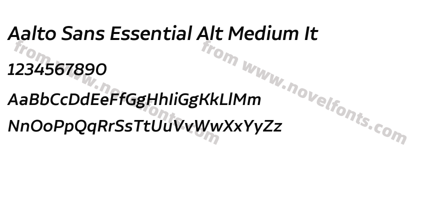 Aalto Sans Essential Alt Medium ItPreview