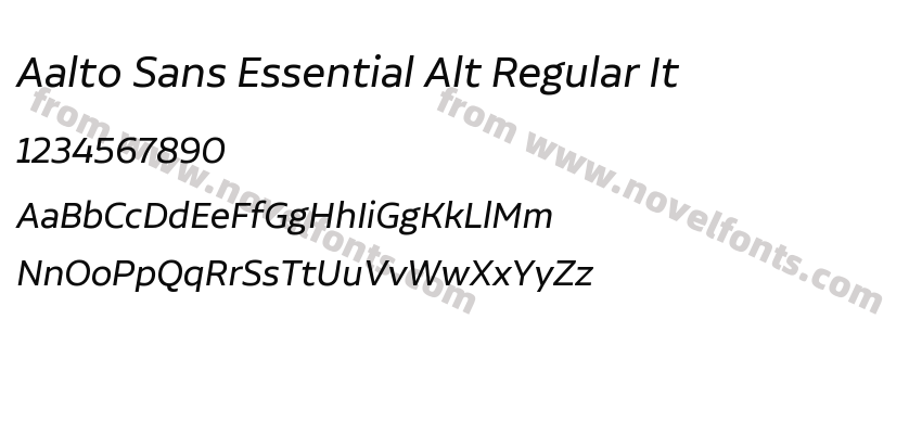 Aalto Sans Essential Alt Regular ItPreview