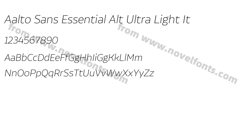 Aalto Sans Essential Alt Ultra Light ItPreview