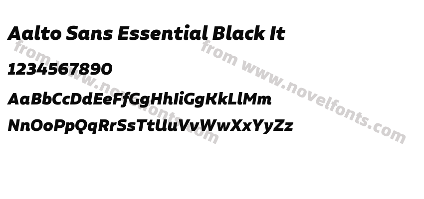 Aalto Sans Essential Black ItPreview