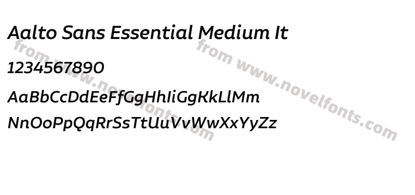 Aalto Sans Essential Medium ItPreview