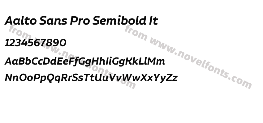 Aalto Sans Pro Semibold ItPreview
