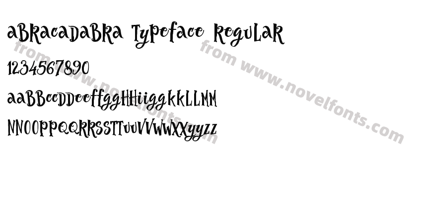Abracadabra Typeface RegularPreview