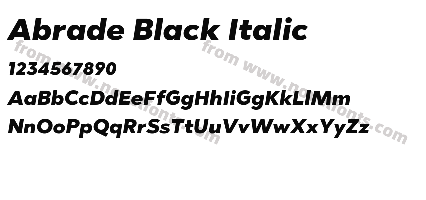 Abrade Black ItalicPreview
