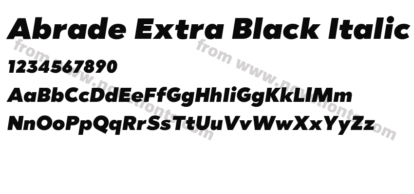 Abrade Extra Black ItalicPreview