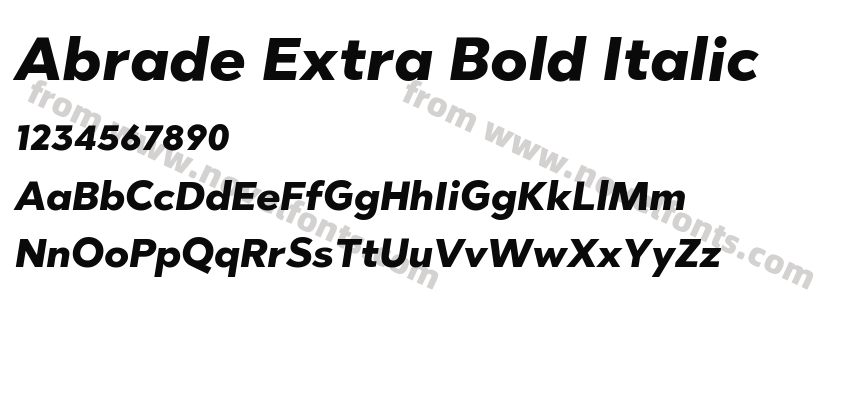 Abrade Extra Bold ItalicPreview
