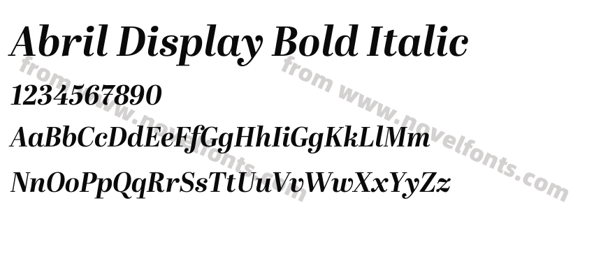 Abril Display Bold ItalicPreview