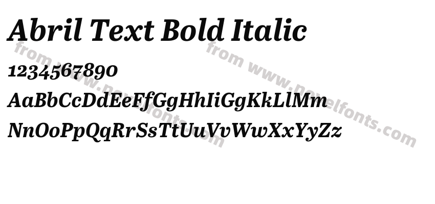 Abril Text Bold ItalicPreview