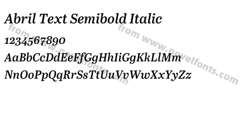 Abril Text Semibold ItalicPreview