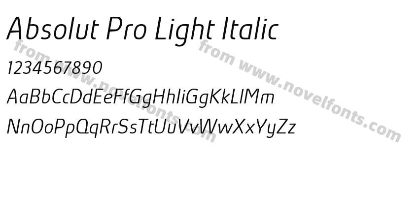 Absolut Pro Light ItalicPreview
