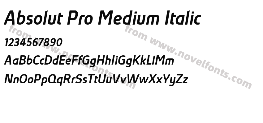 Absolut Pro Medium ItalicPreview