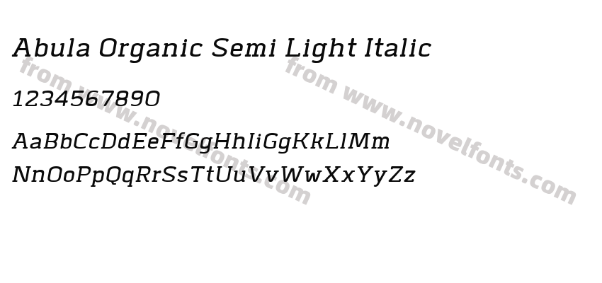 Abula Organic Semi Light ItalicPreview