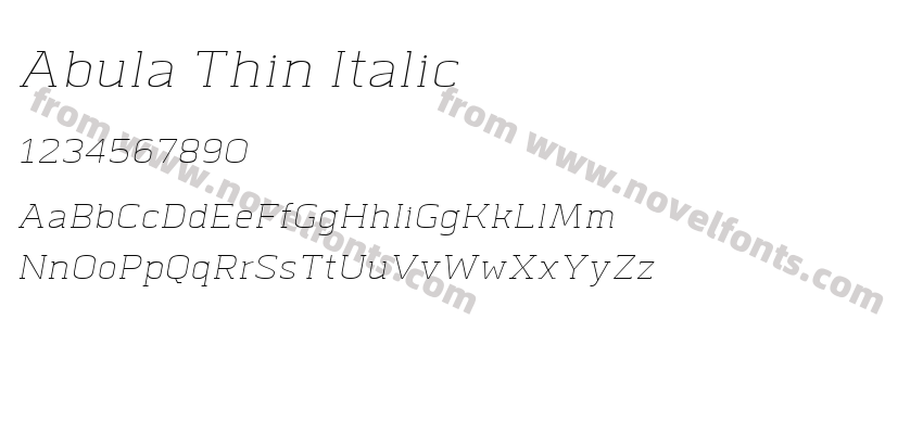 Abula Thin ItalicPreview