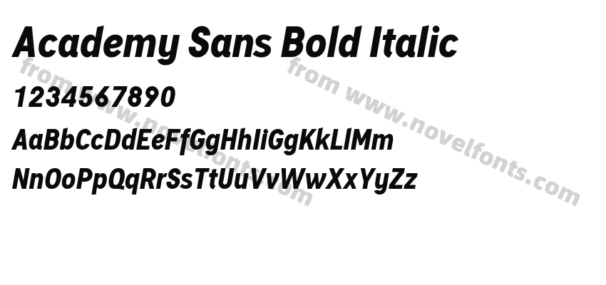 Academy Sans Bold ItalicPreview