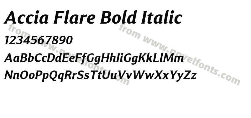 Accia Flare Bold ItalicPreview