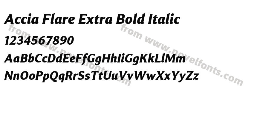 Accia Flare Extra Bold ItalicPreview