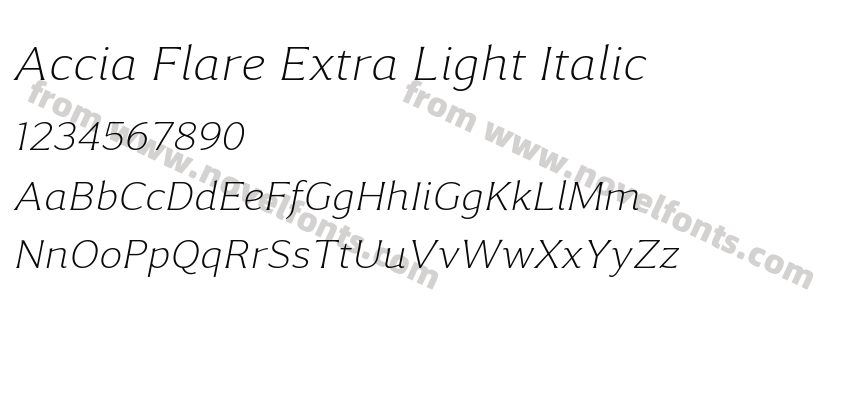 Accia Flare Extra Light ItalicPreview