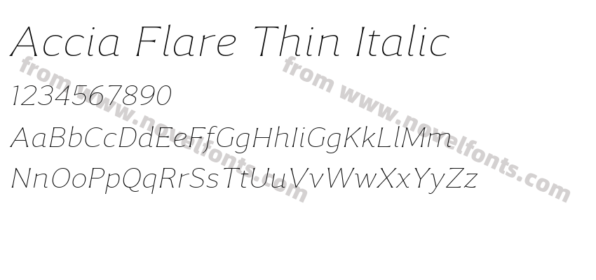 Accia Flare Thin ItalicPreview