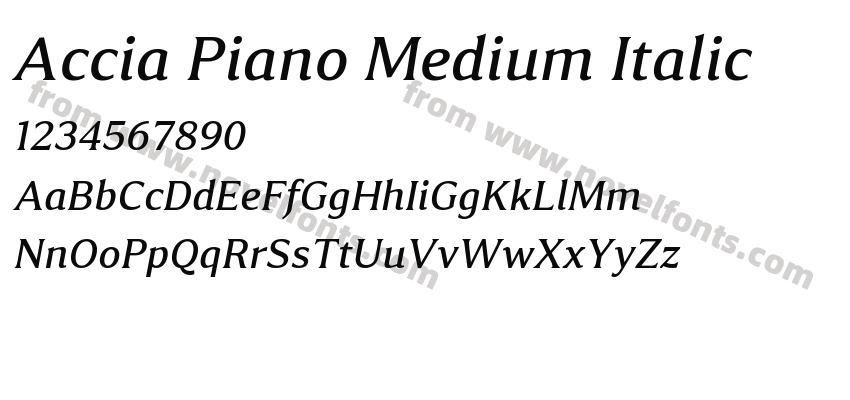 Accia Piano Medium ItalicPreview