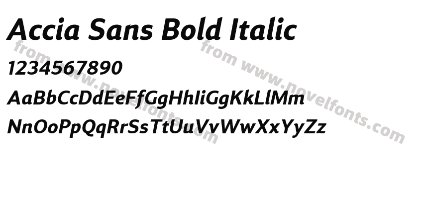 Accia Sans Bold ItalicPreview