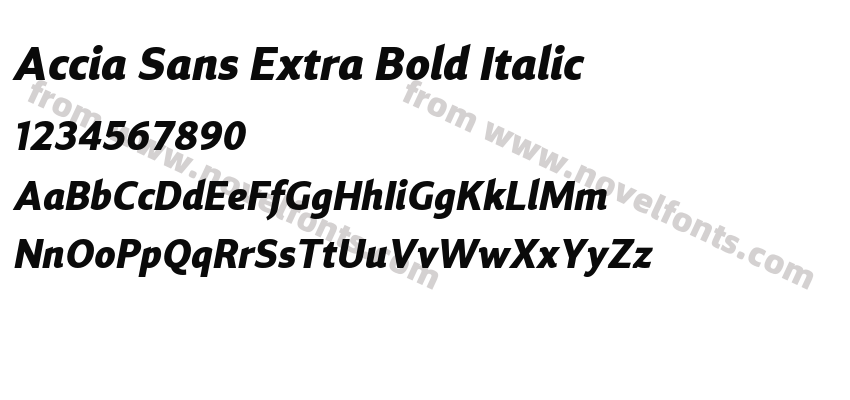 Accia Sans Extra Bold ItalicPreview