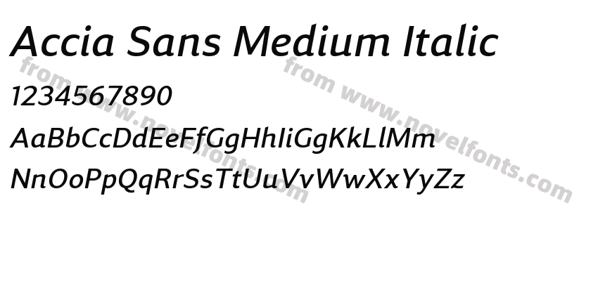 Accia Sans Medium ItalicPreview