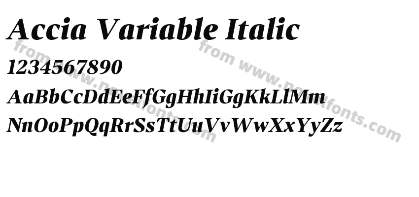 Accia Variable ItalicPreview