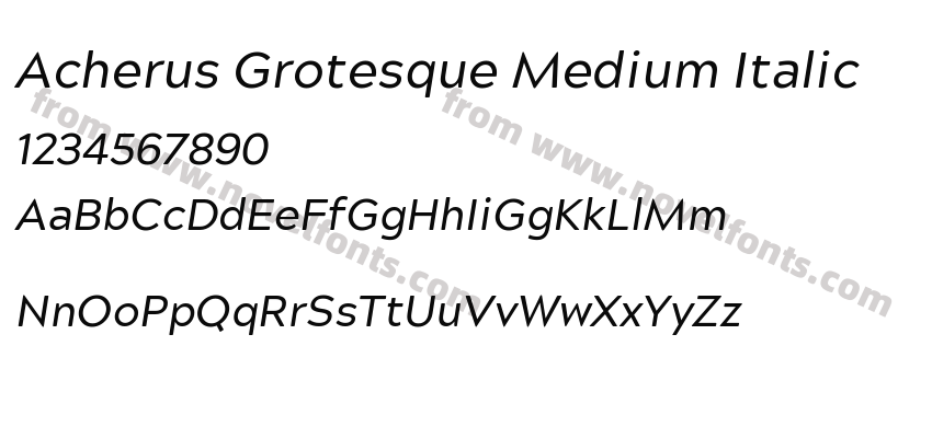 Acherus Grotesque Medium ItalicPreview
