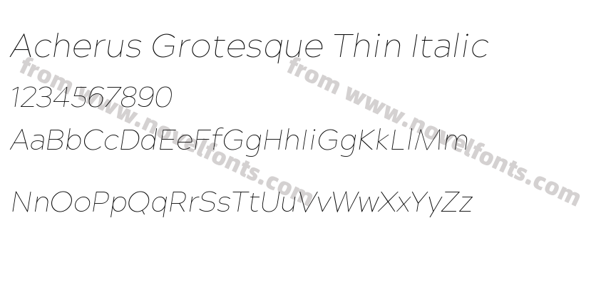 Acherus Grotesque Thin ItalicPreview