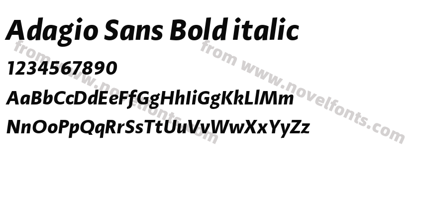 Adagio Sans Bold italicPreview