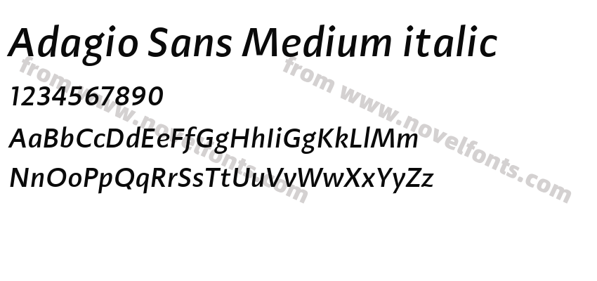Adagio Sans Medium italicPreview
