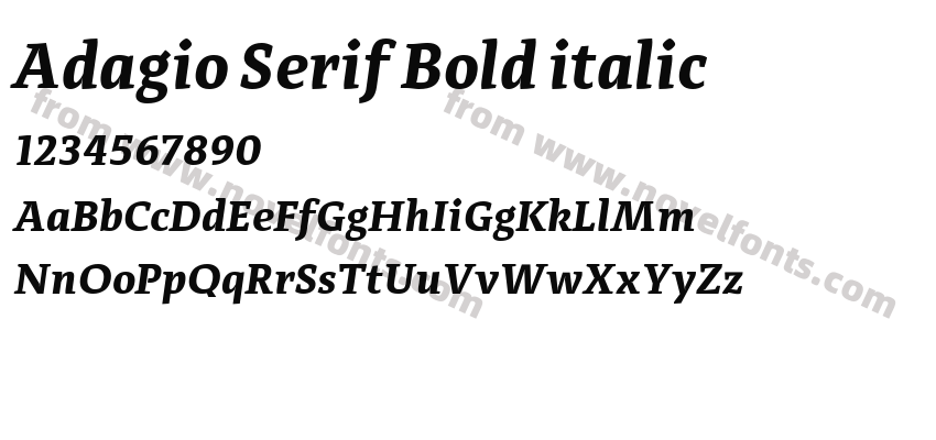 Adagio Serif Bold italicPreview