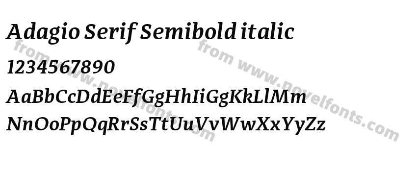 Adagio Serif Semibold italicPreview