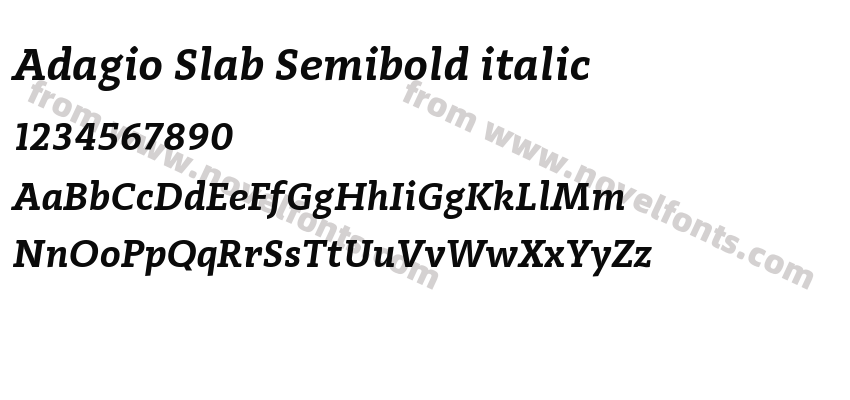 Adagio Slab Semibold italicPreview