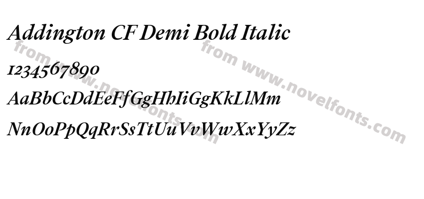 Addington CF Demi Bold ItalicPreview