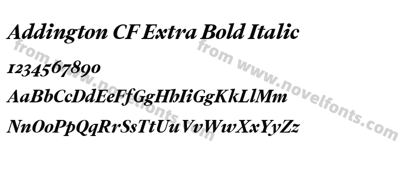 Addington CF Extra Bold ItalicPreview
