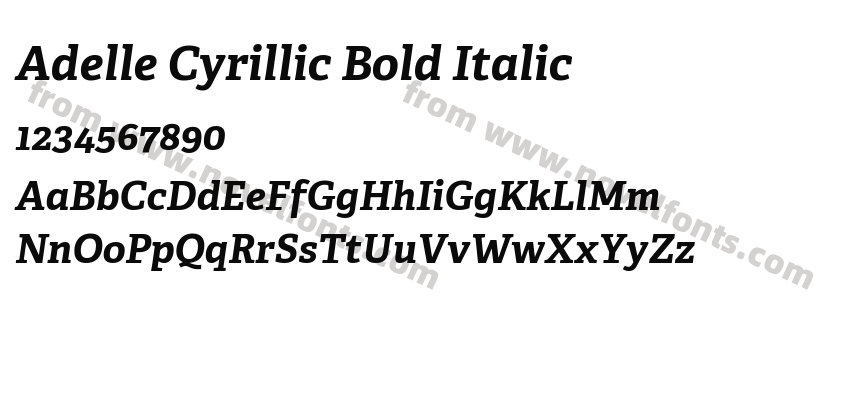 Adelle Cyrillic Bold ItalicPreview