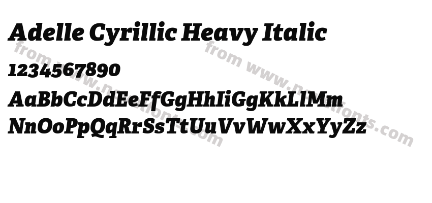 Adelle Cyrillic Heavy ItalicPreview