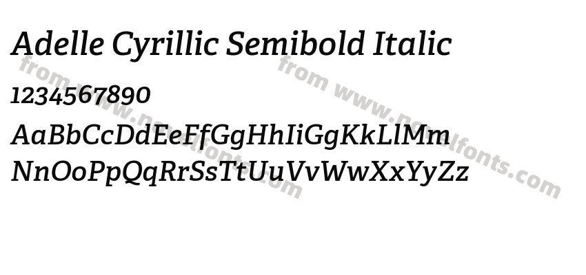Adelle Cyrillic Semibold ItalicPreview
