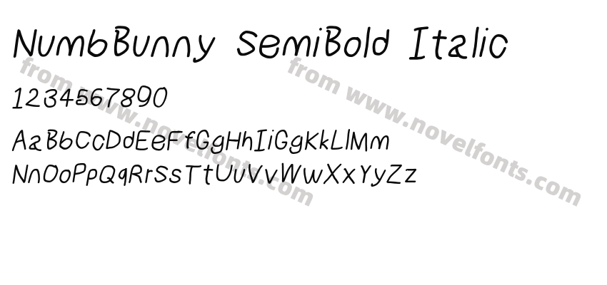 NumbBunny SemiBold ItalicPreview