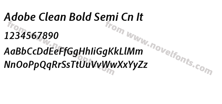 Adobe Clean Bold Semi Cn ItPreview