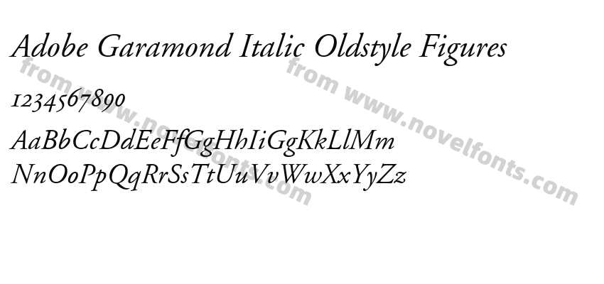 Adobe Garamond Italic Oldstyle FiguresPreview
