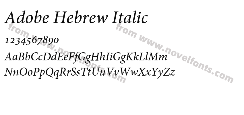 Adobe Hebrew ItalicPreview