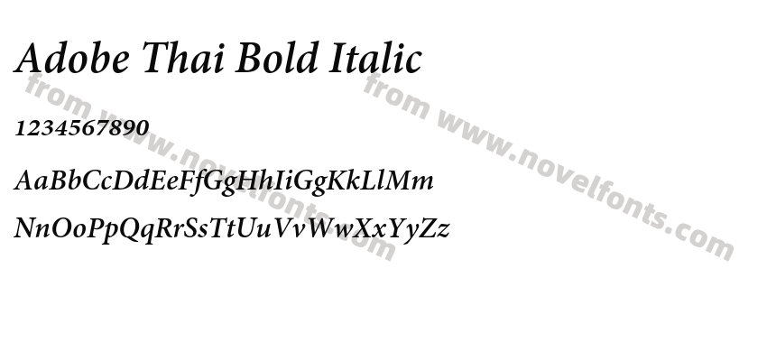 Adobe Thai Bold ItalicPreview