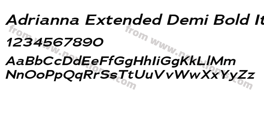 Adrianna Extended Demi Bold ItalicPreview