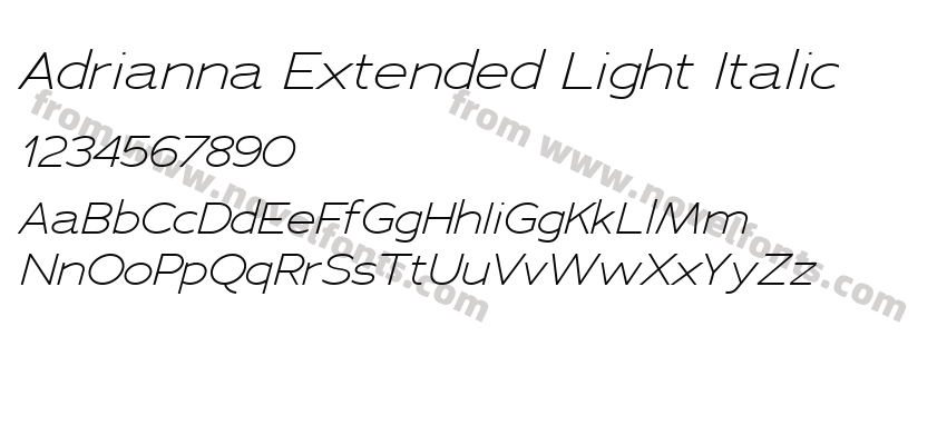 Adrianna Extended Light ItalicPreview