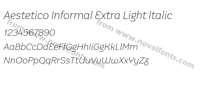 Aestetico Informal Extra Light ItalicPreview