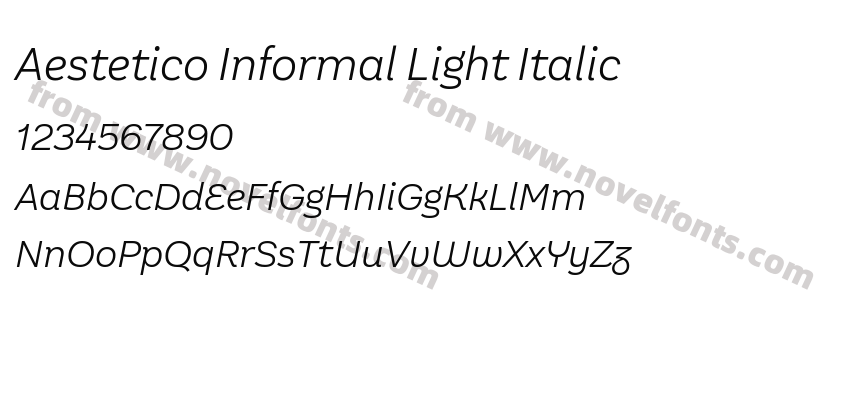 Aestetico Informal Light ItalicPreview