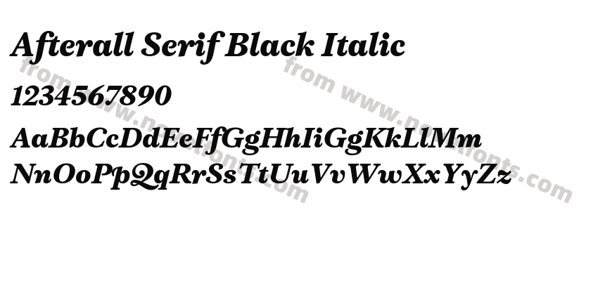 Afterall Serif Black ItalicPreview