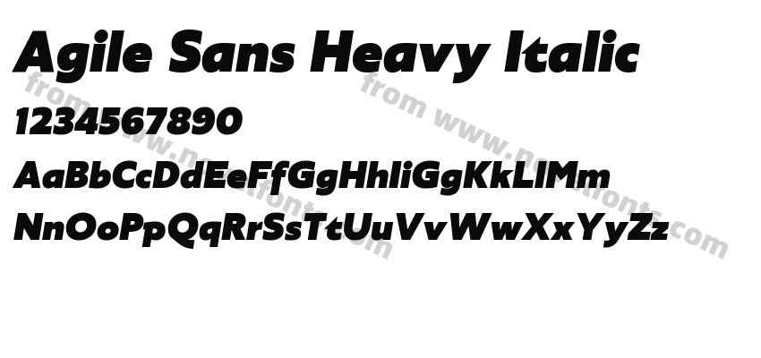 Agile Sans Heavy ItalicPreview